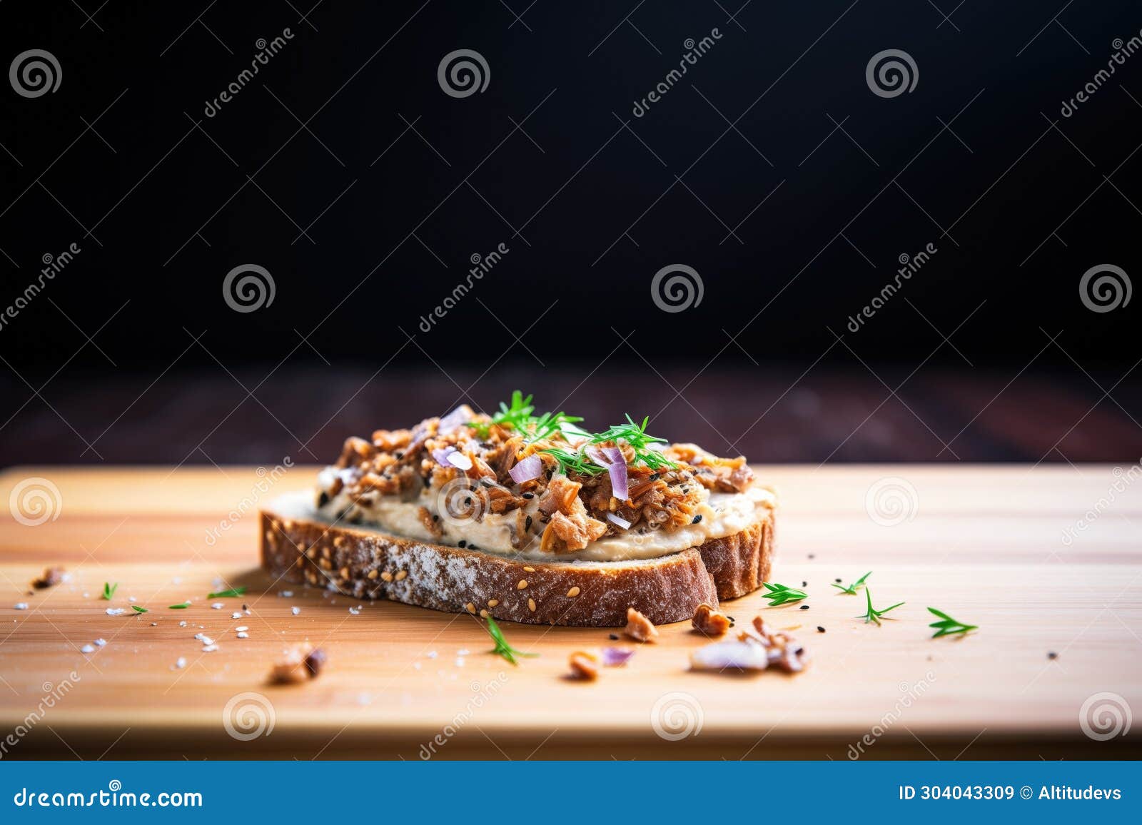 Smooth Almond Butter Spread on Bread, Side View Stock Image Image of