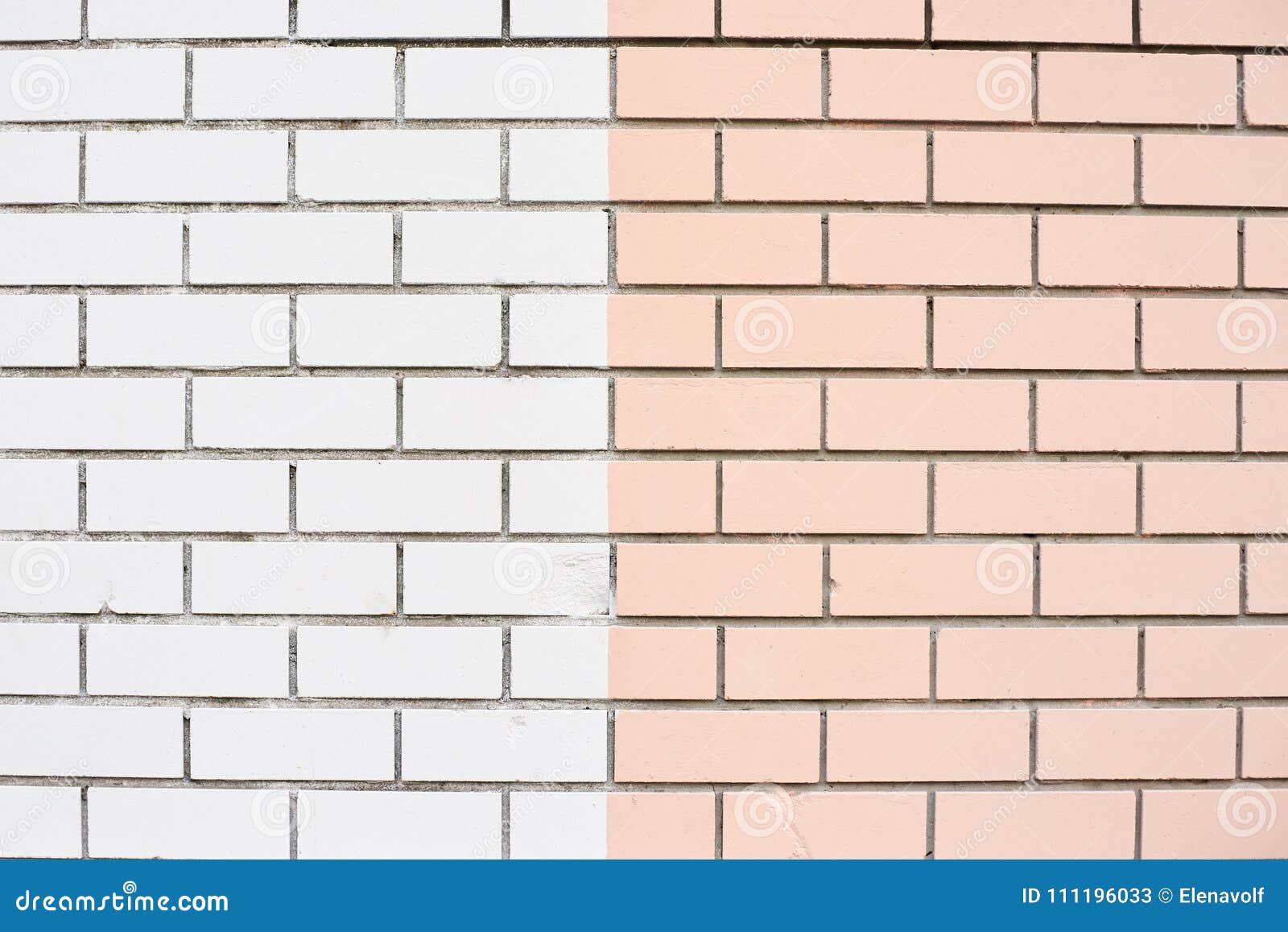 Smooth Brick Wall. White and Pink Paint Stock Image Image of module