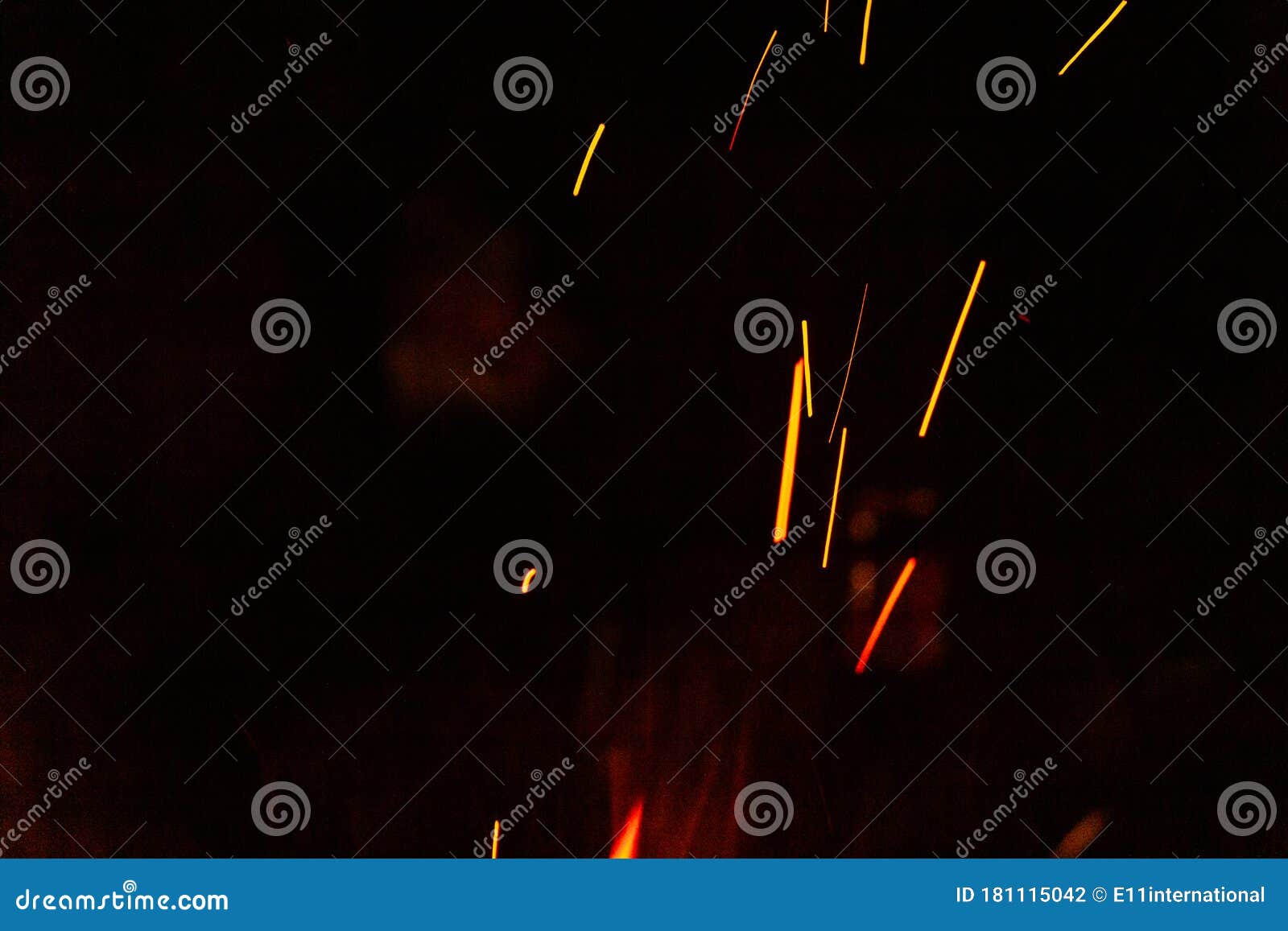 macro tiny fire sparks for digital compositing on black background