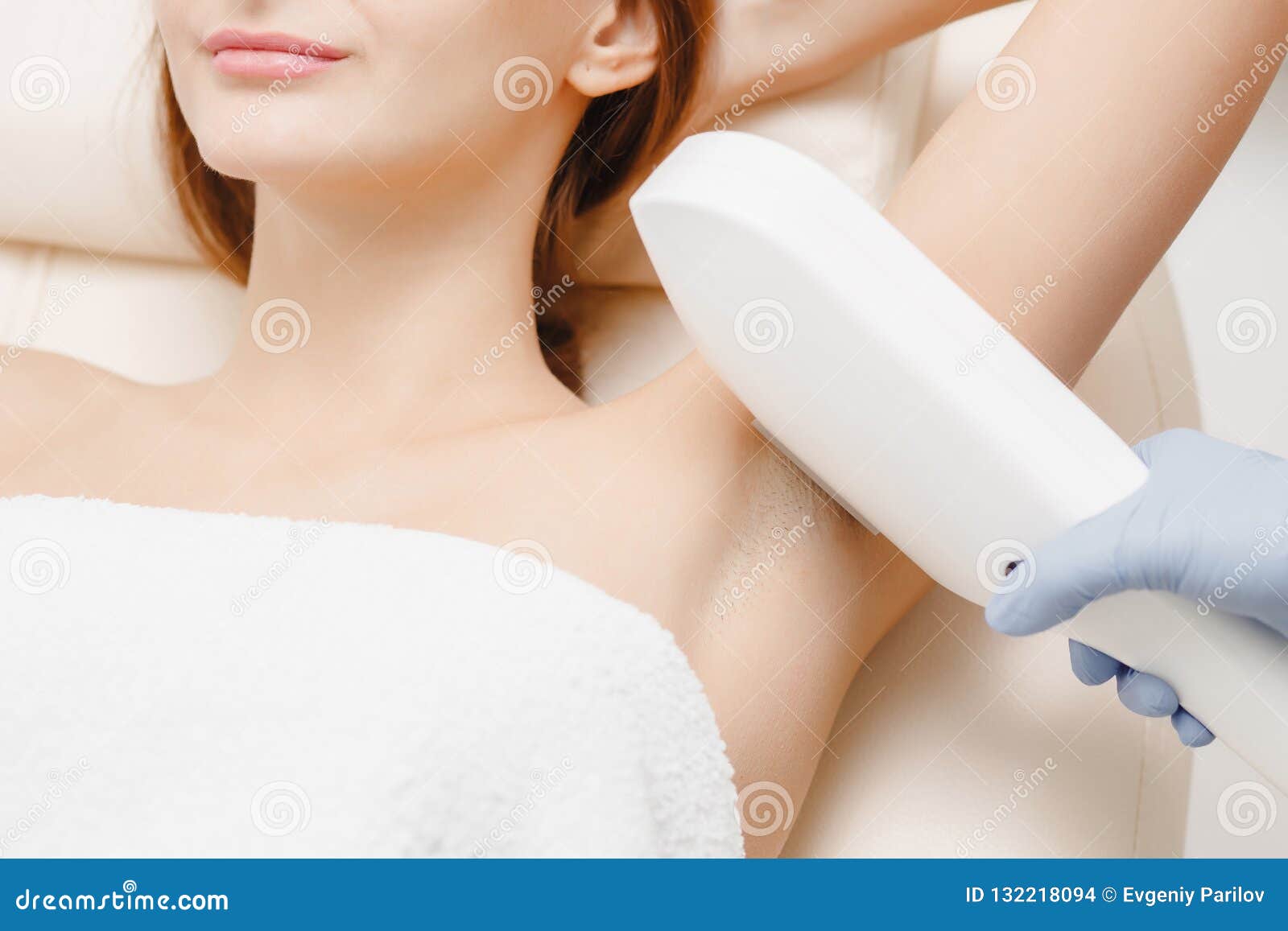 smooth skin woman under arms. laser hair removal
