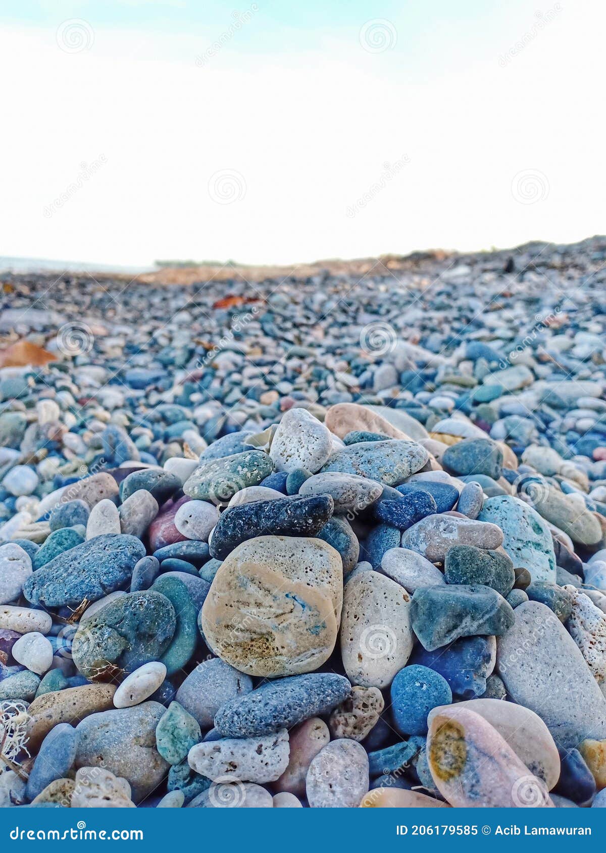 smooth stones on the beach