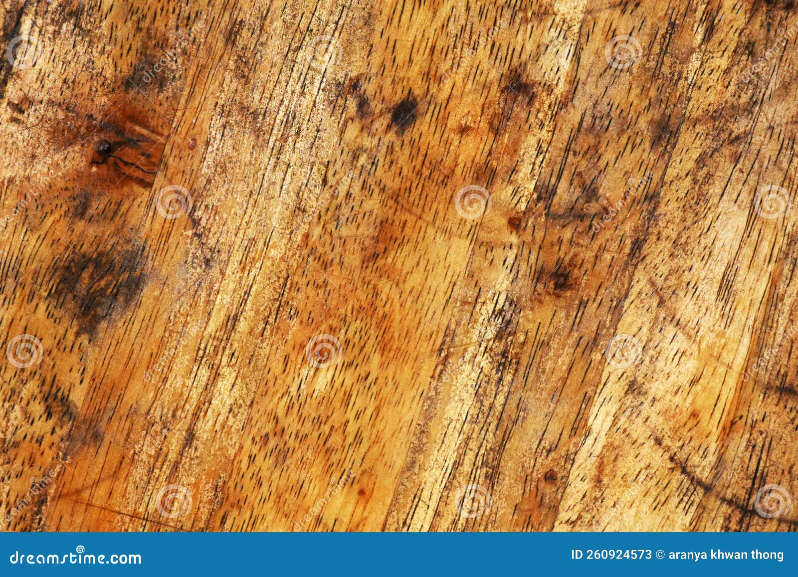 Smooth Surface and Texture of Old Softwood with Brown Stains, Wood