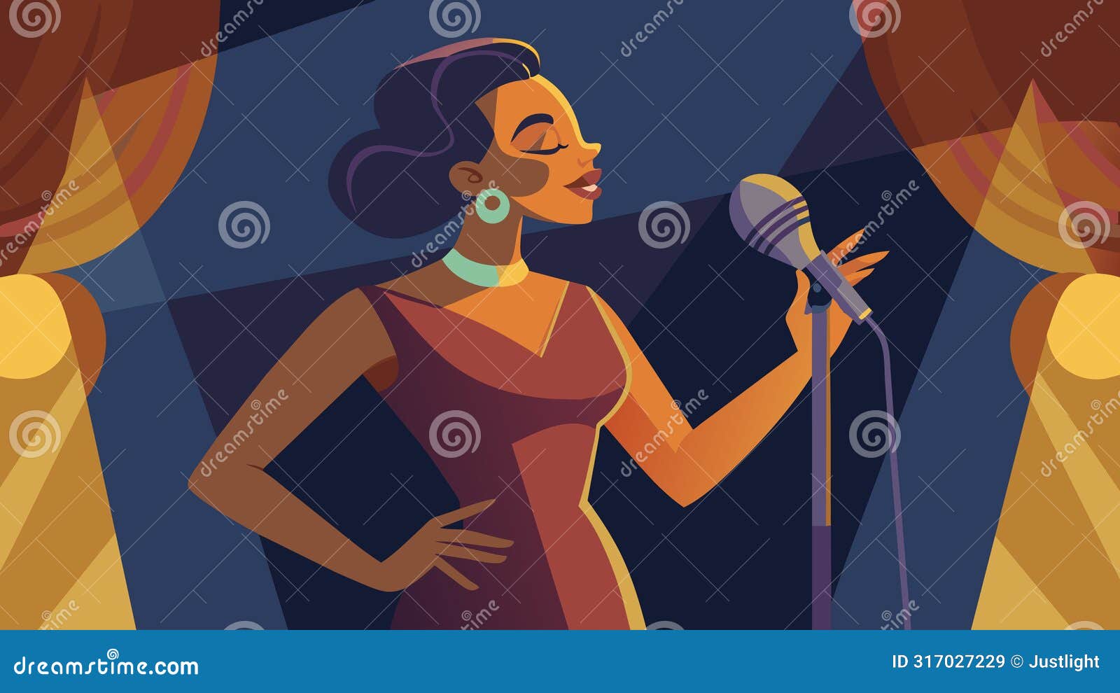 the smooth and vocals of a female jazz singer filled the room captivating the audience and transporting them back to the