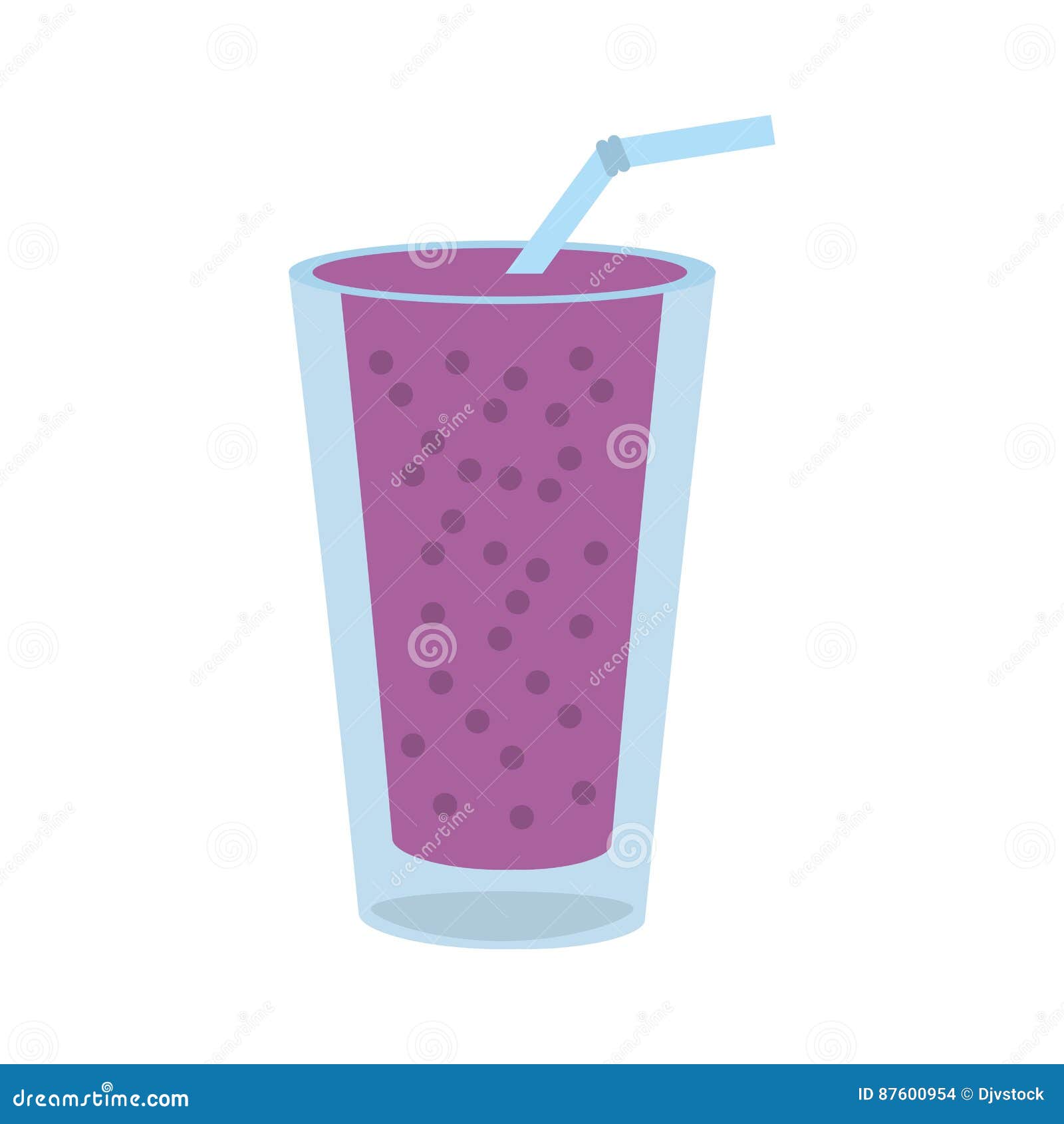 Smoothie Blackberry Glass Cup Stock Illustration Illustration of