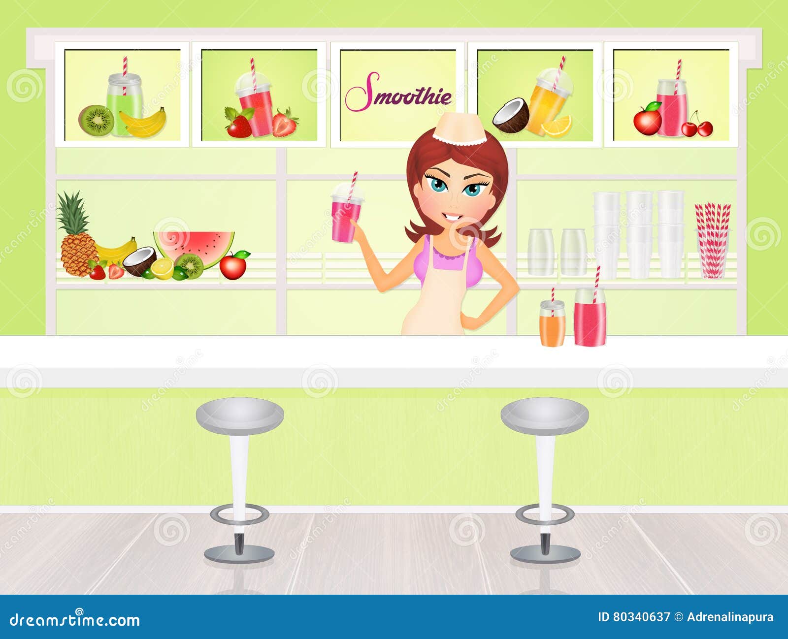 Smoothie shop stock illustration. Illustration of summer 80340637