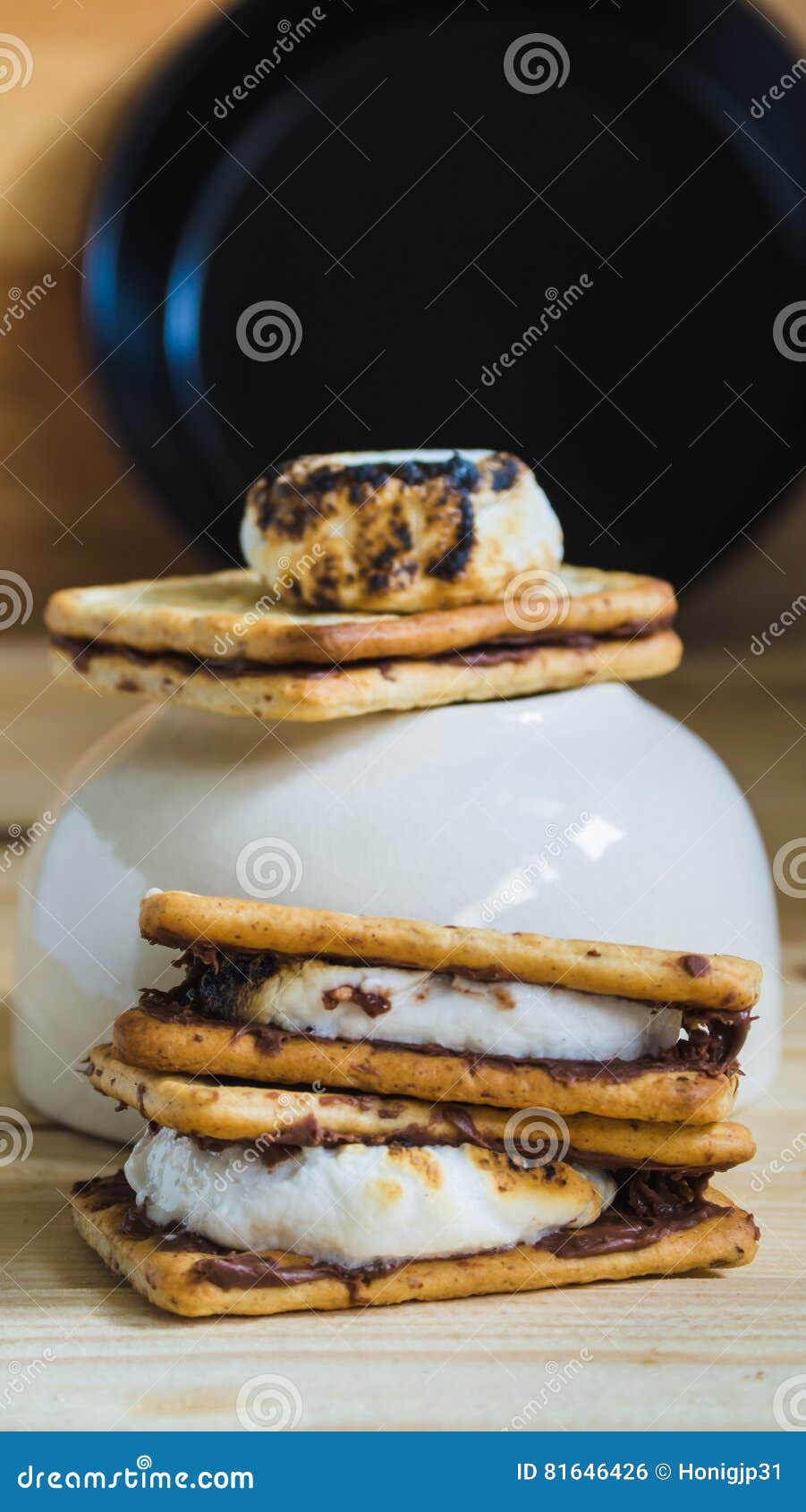 Smores and Burnt Marshmallow Stock Photo Image of ingredients, crispy