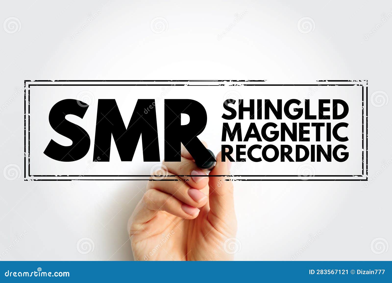 SMR Shingled Recording Acronym, Technology Concept Stamp Stock Image Image of