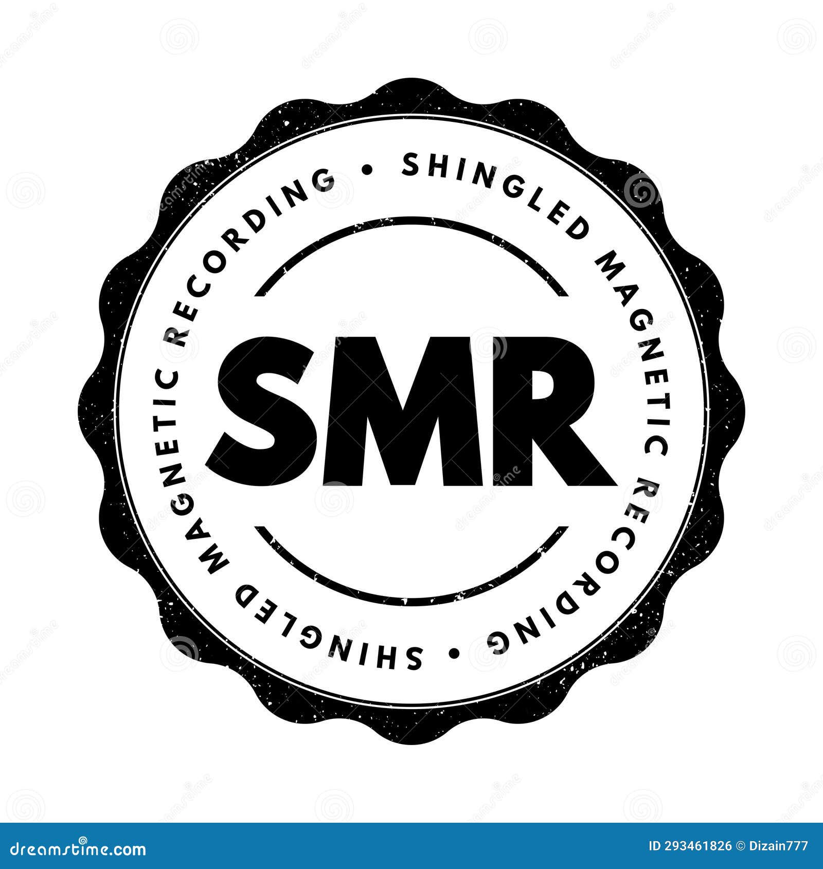 SMR Shingled Recording Acronym, Technology Concept Stamp Stock Photo Image of