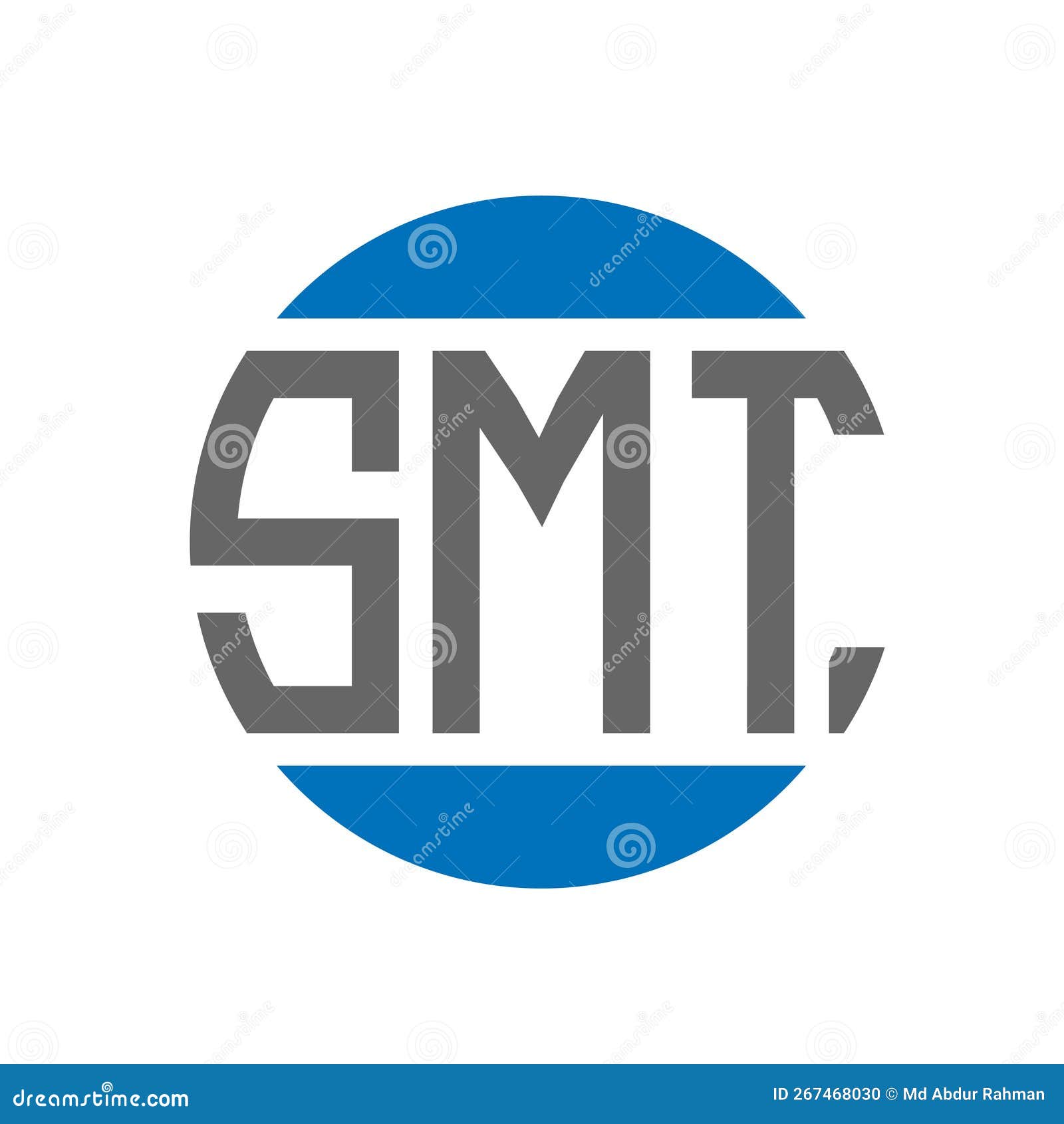 SMT Letter Logo Design on White Background. SMT Creative Initials
