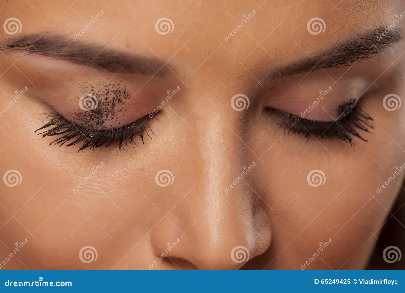 Smudged mascara stock image. Image of eyelashes, beautiful 65249425