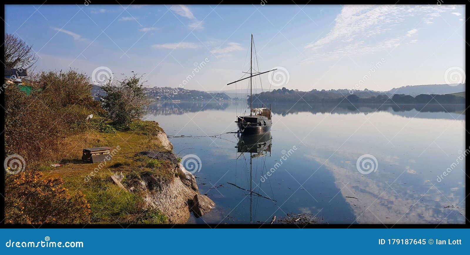 smugglers sloop trinity on the river plym,