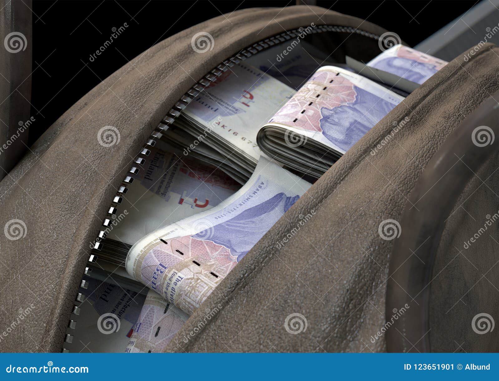 illicit cash in a brown duffel bag