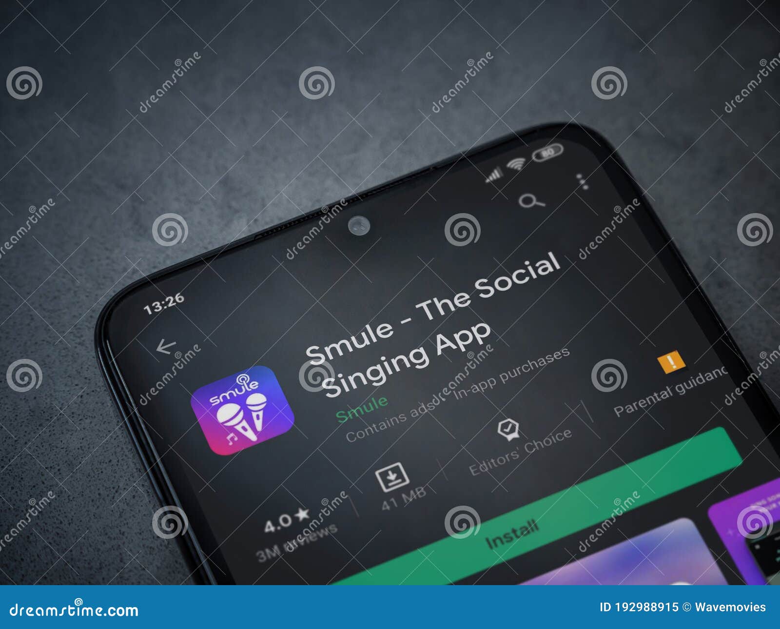 Smule App Play Store Page On The Display Of A Black Mobile Smartphone On Dark Marble Stone Background Editorial Image Image Of Stone Symbol 192988915
