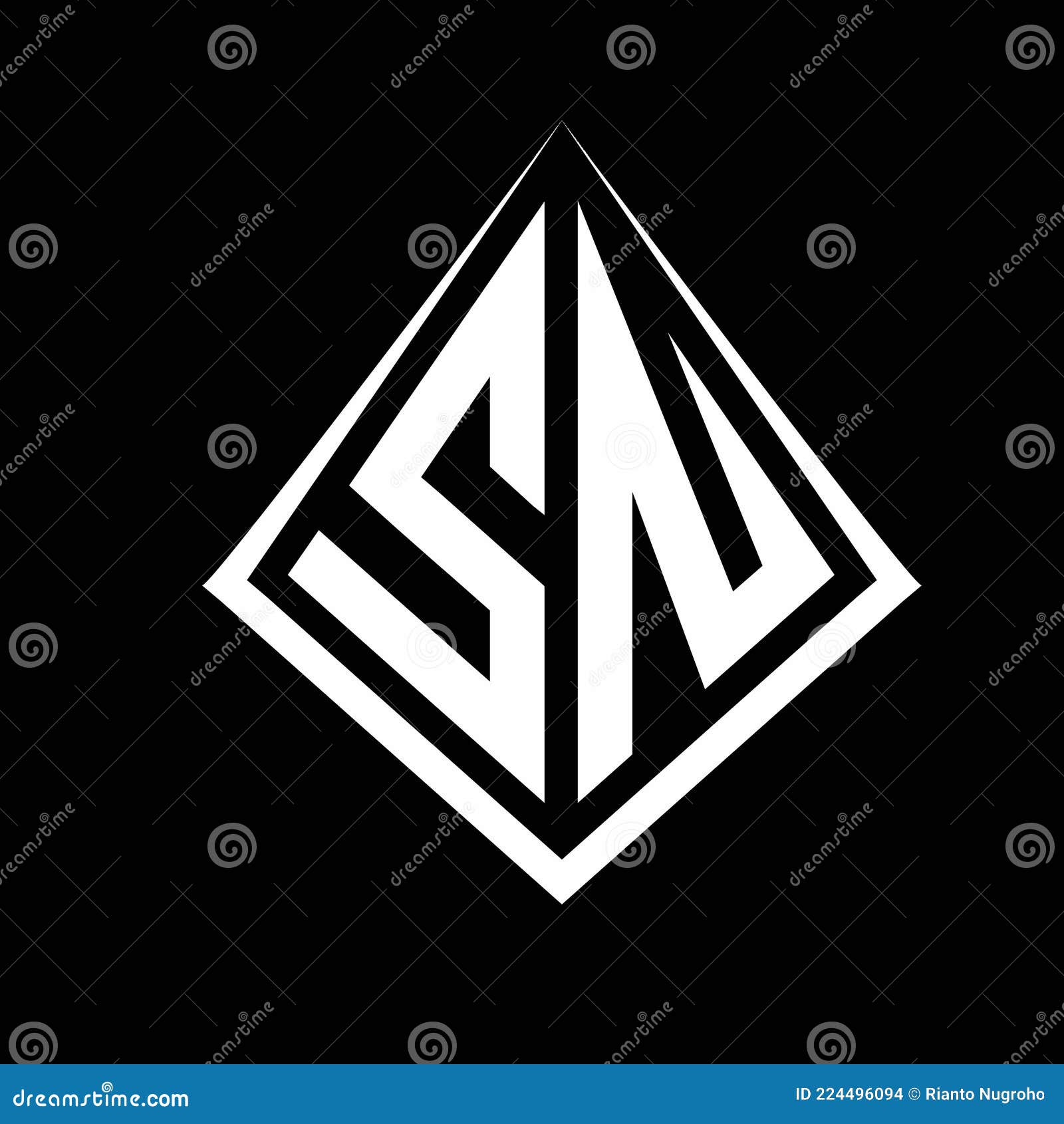 sn logo letters monogram with prisma   template