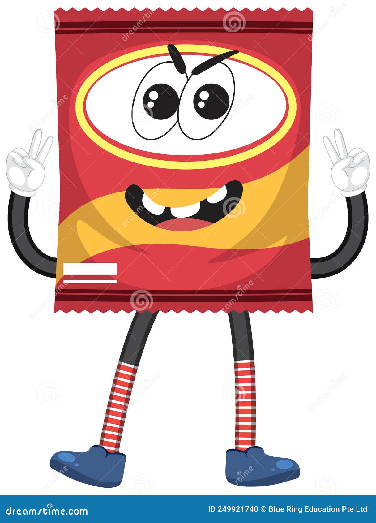 Snack Bag with Facial Expression Stock Vector Illustration of