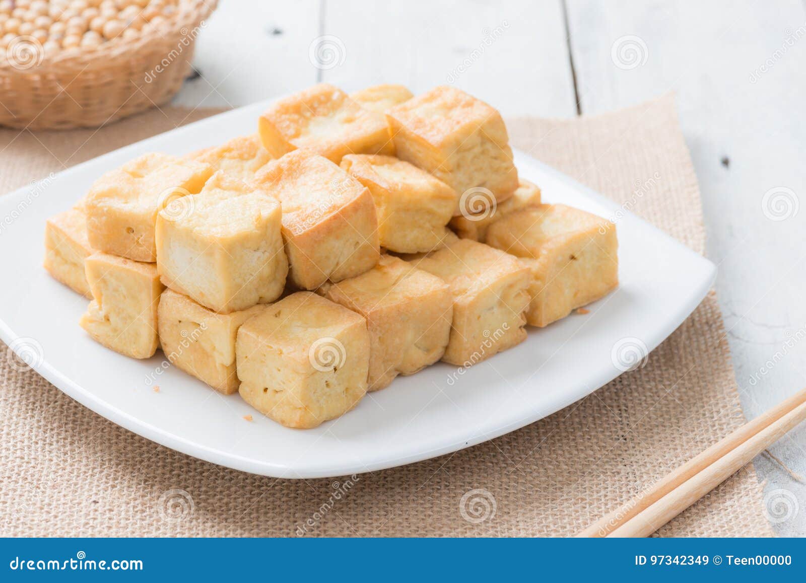 Snack and Dessert, Chinese Traditional Deep Fried Tofu or Fried Stock