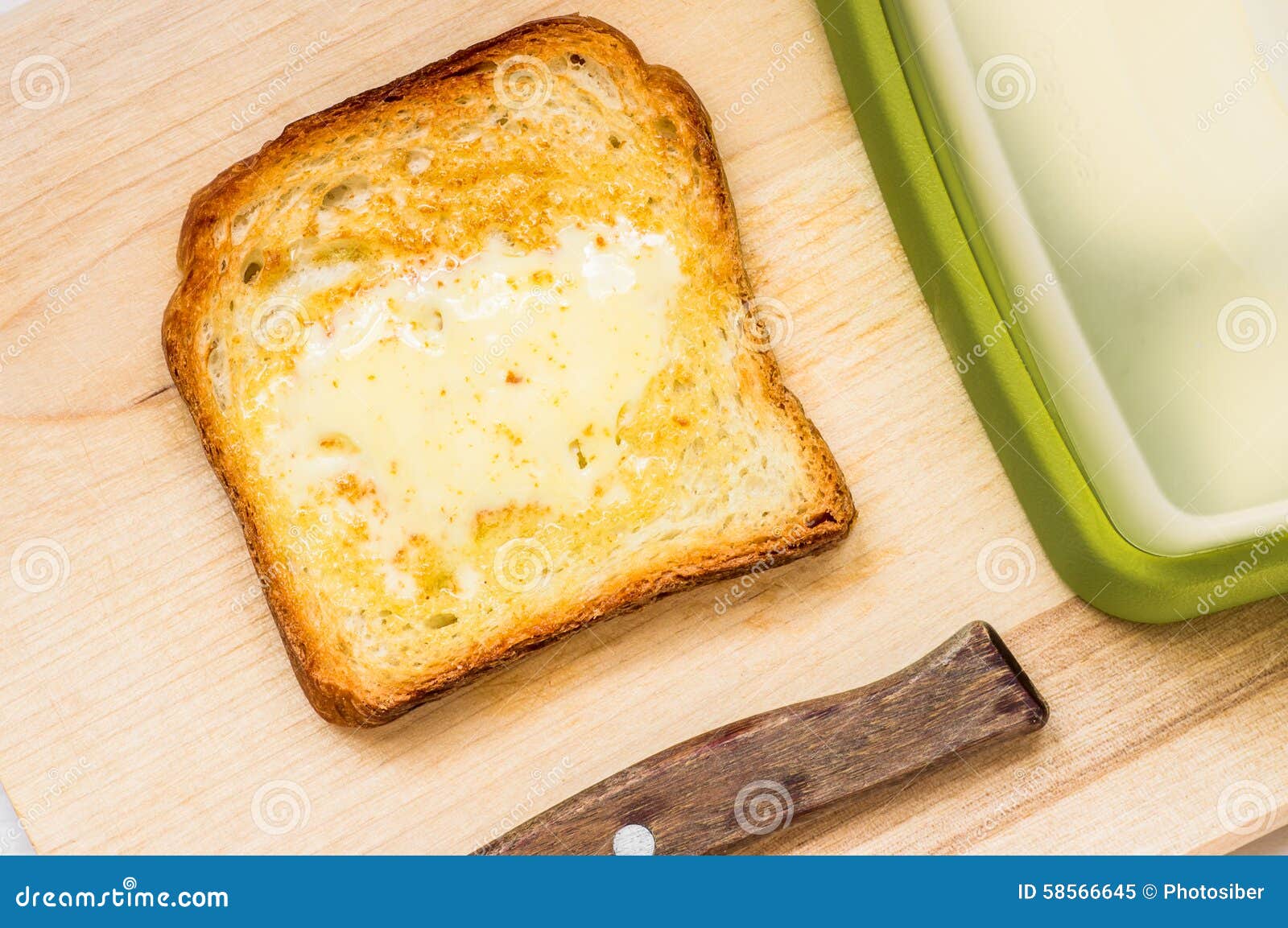 Snack Fried Bread and Butter on the Table Stock Image Image of toast