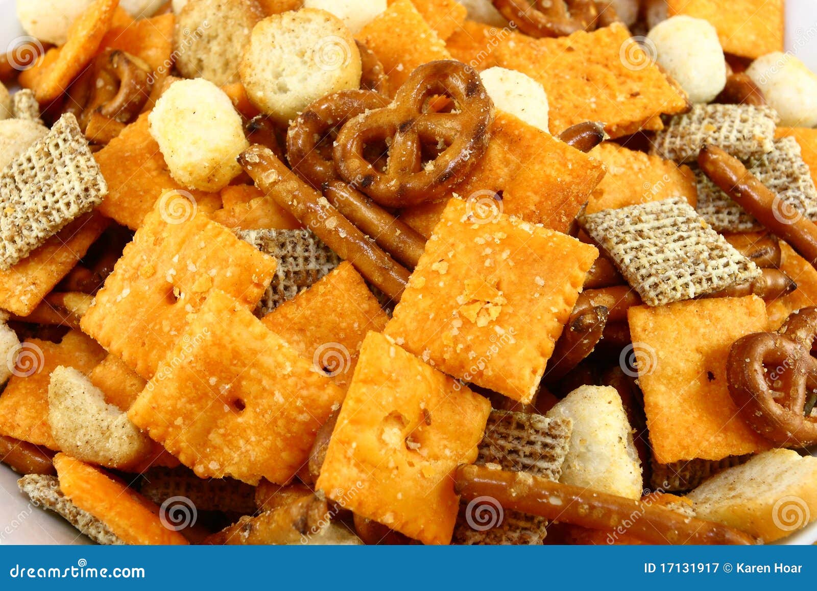 snack mix close up