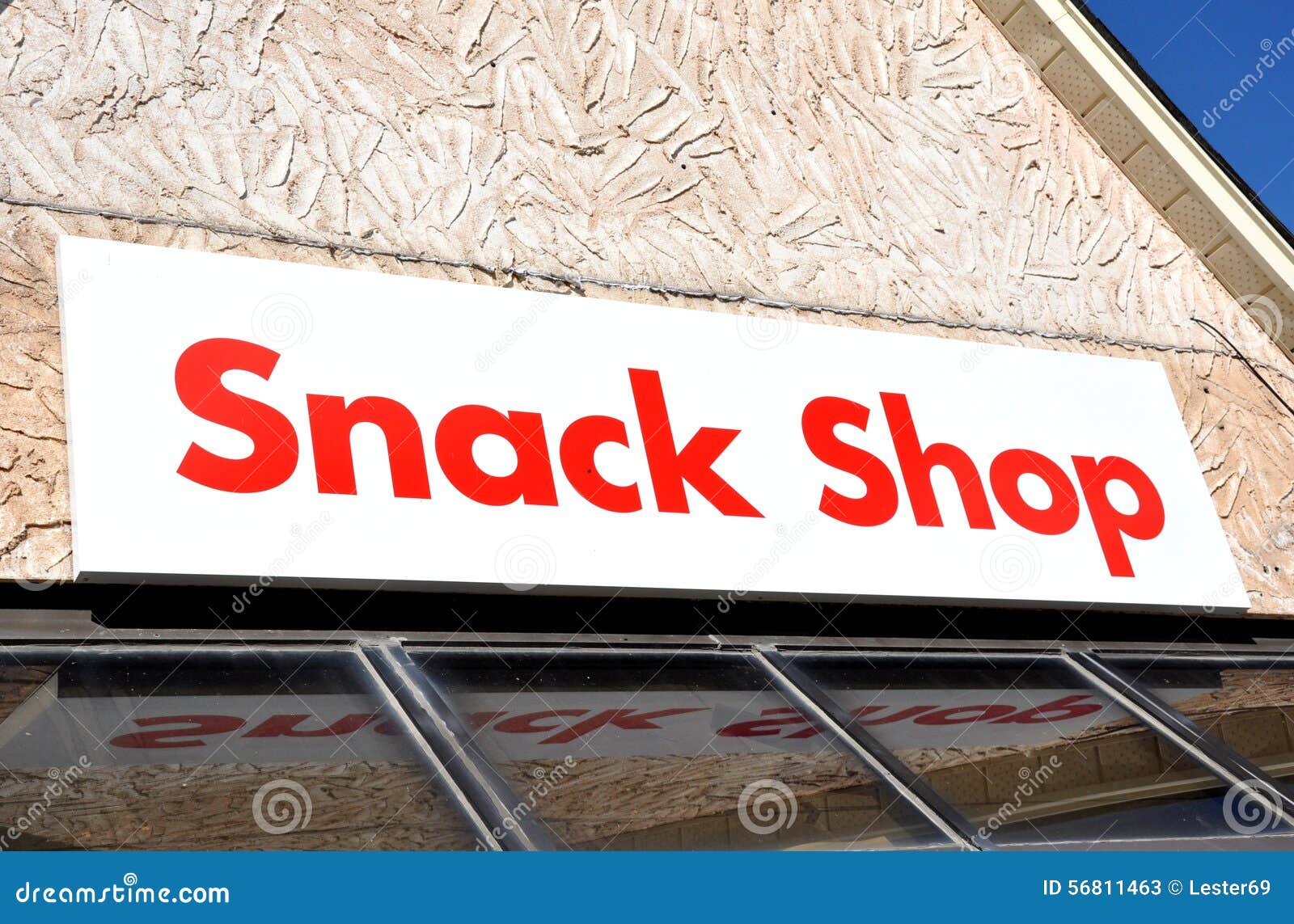 Snack shop signage stock image. Image of facade, design 56811463