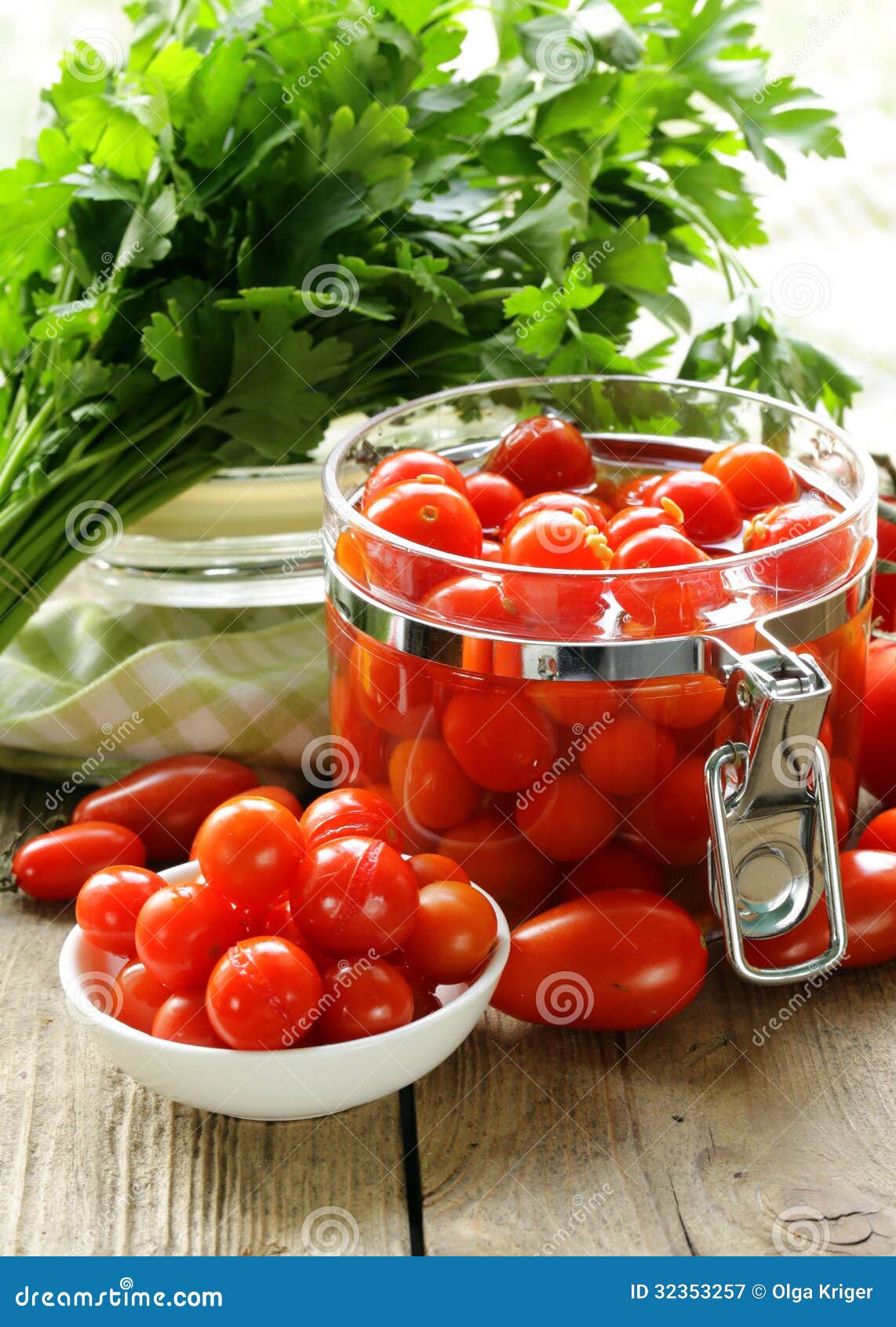 Snack Tomatoes Pickled with Herbs Stock Image Image of rustic, healthy 32353257