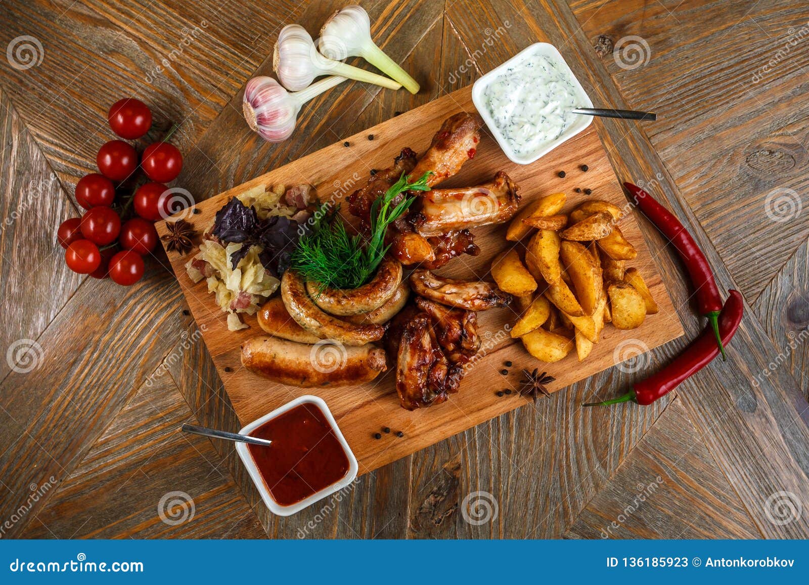 Snacks for Beer are on a Wooden Tray. October Fest Image - Image of fried, tasty: 136185923