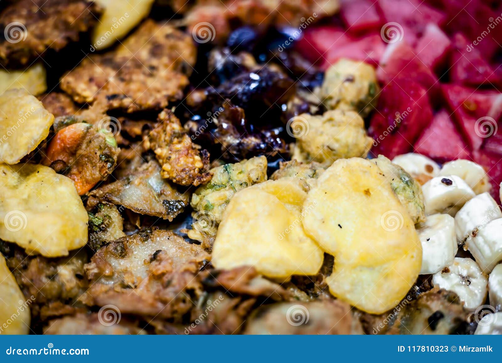 snacks and fruits with black and common dates with drinks and halwa grass or china grass time for iftaar or iftar. iftar plate