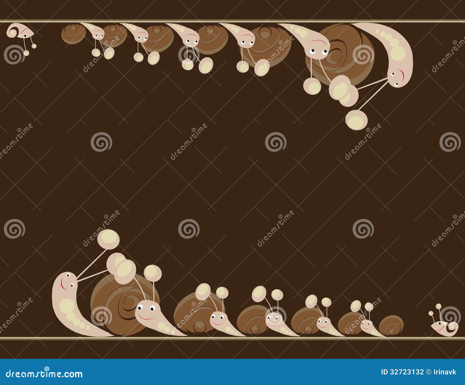 Snail Family One Line Drawing Vector Illustration
