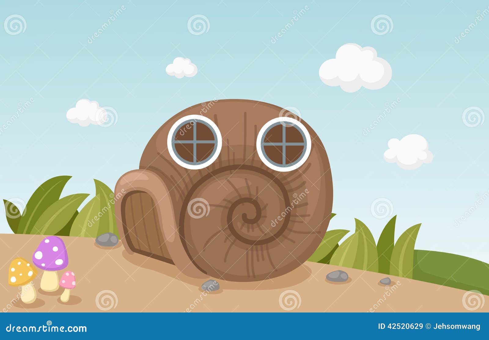 Snail house stock vector. Illustration of land, ecosystem 42520629
