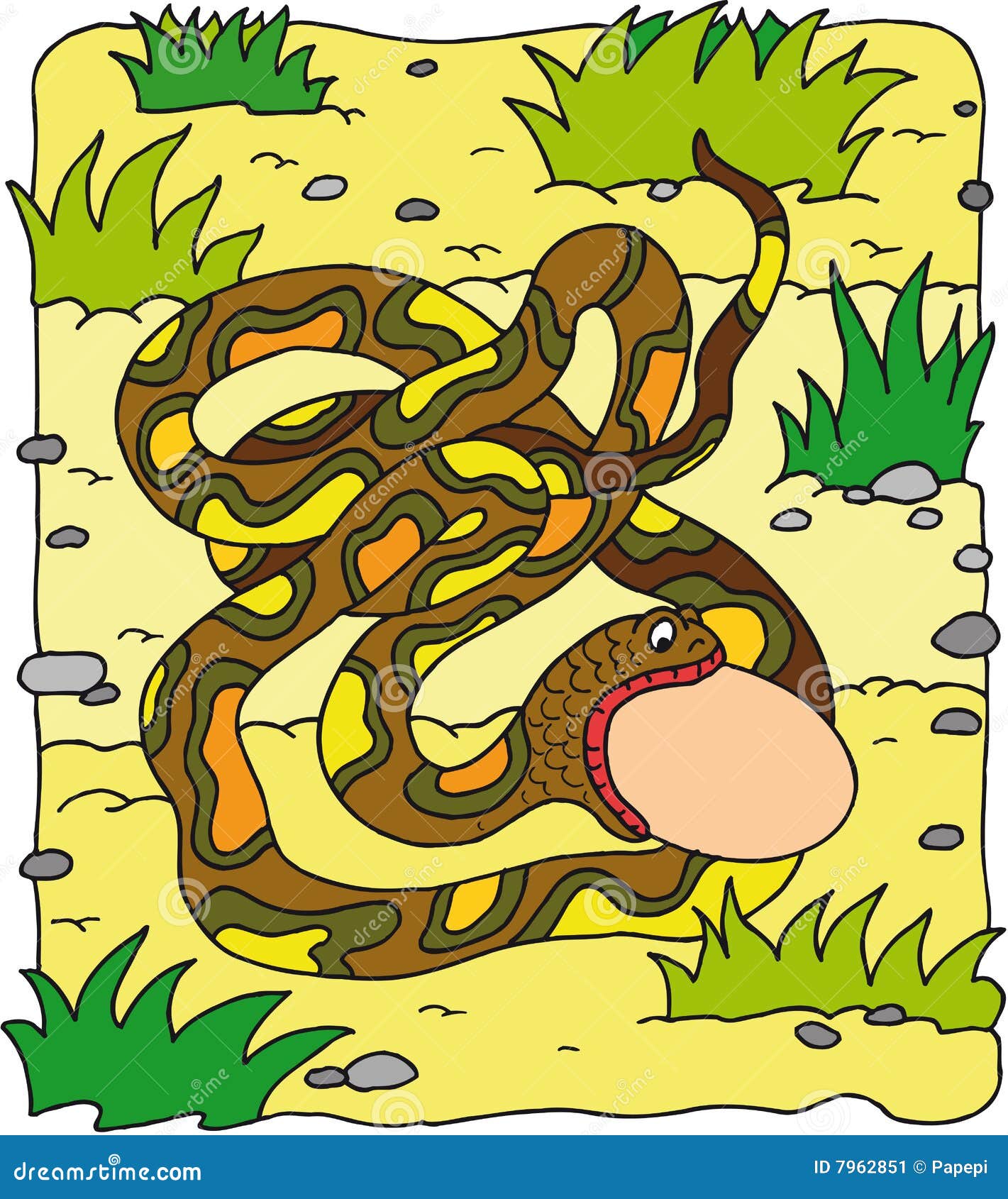Snake stock vector. Illustration of animal, green, reptile - 7962851