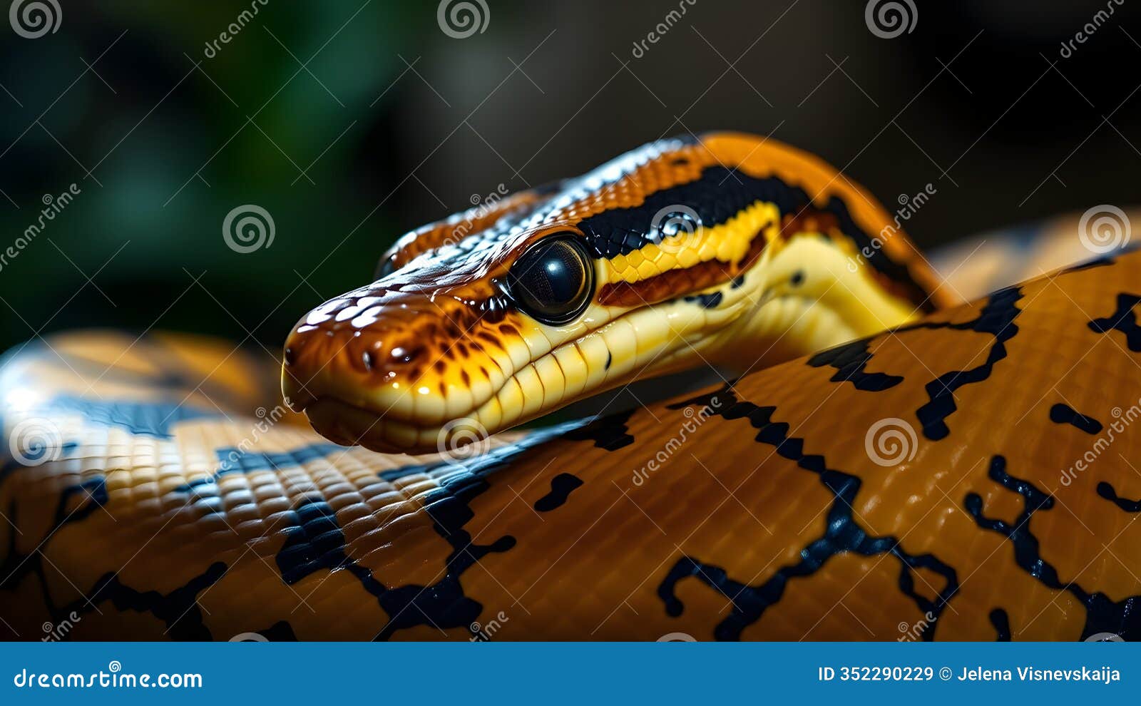 A Snake with a Black and Yellow Pattern on Its Body Stock Illustration