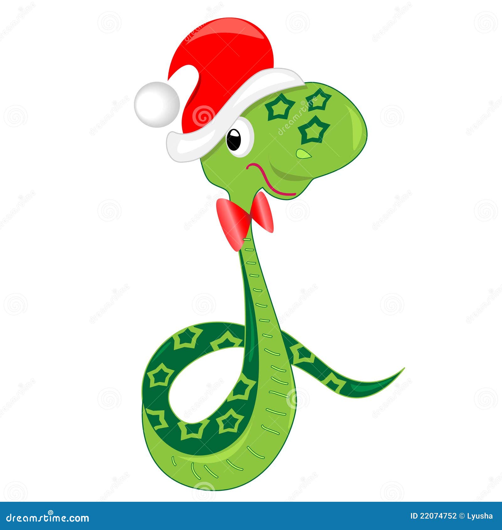 Download Snake Celebrating Christmas. Illustration Stock Vector ...