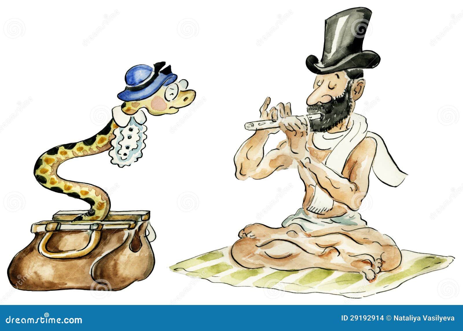 snake charmer and his snake