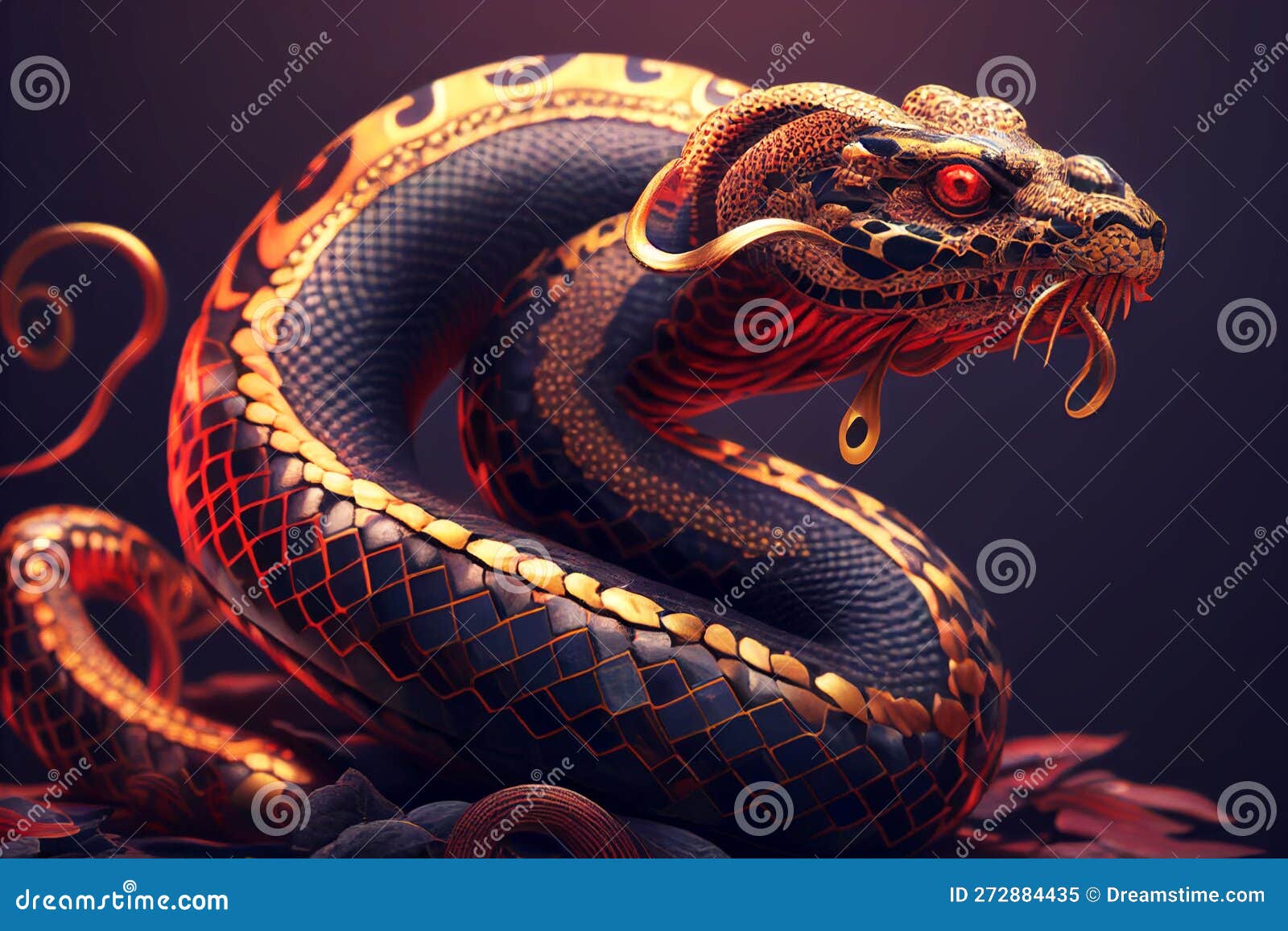 snake. chinese new year. colorate background.tattoo