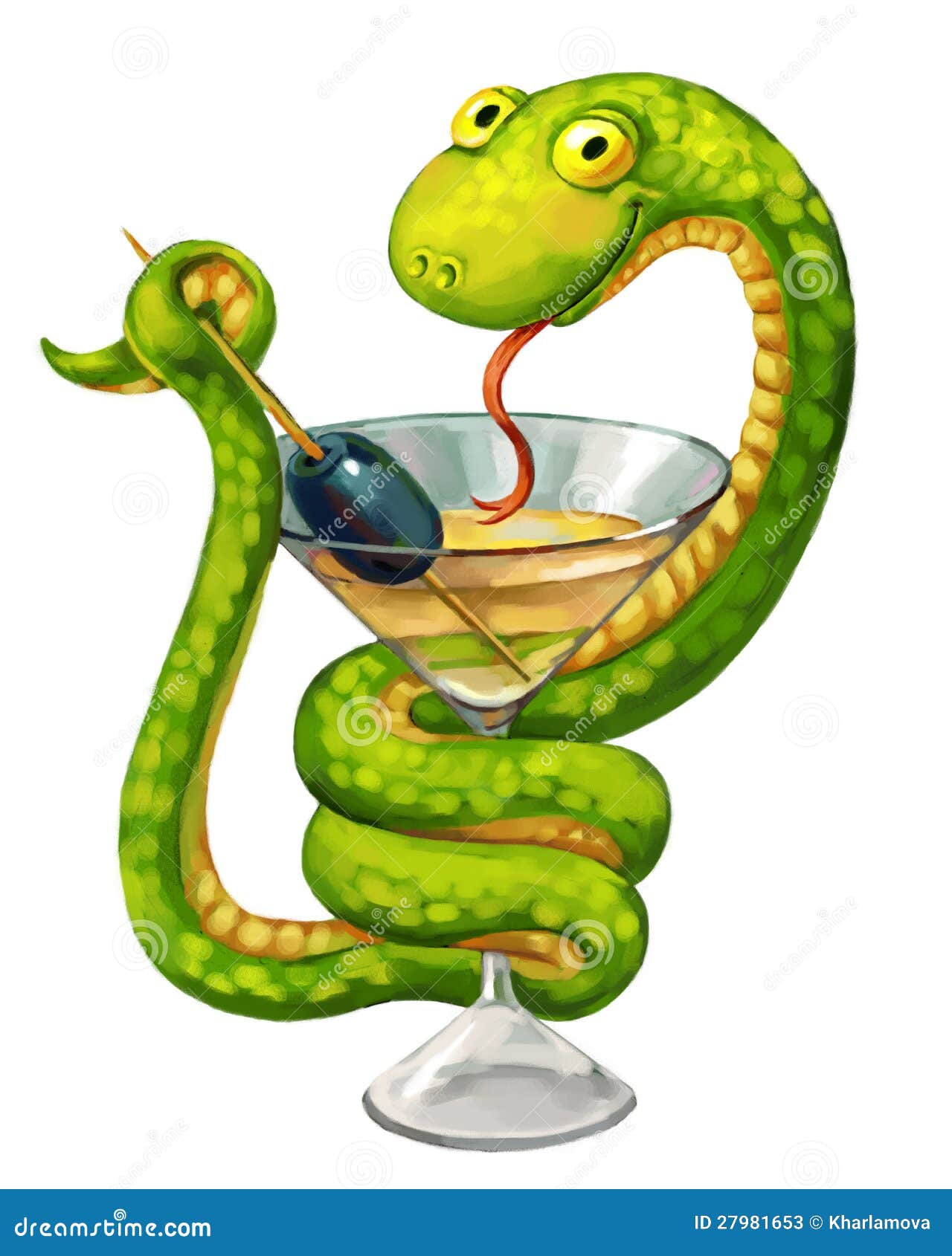 Snake on cup stock illustration. Illustration of drawn 27981653