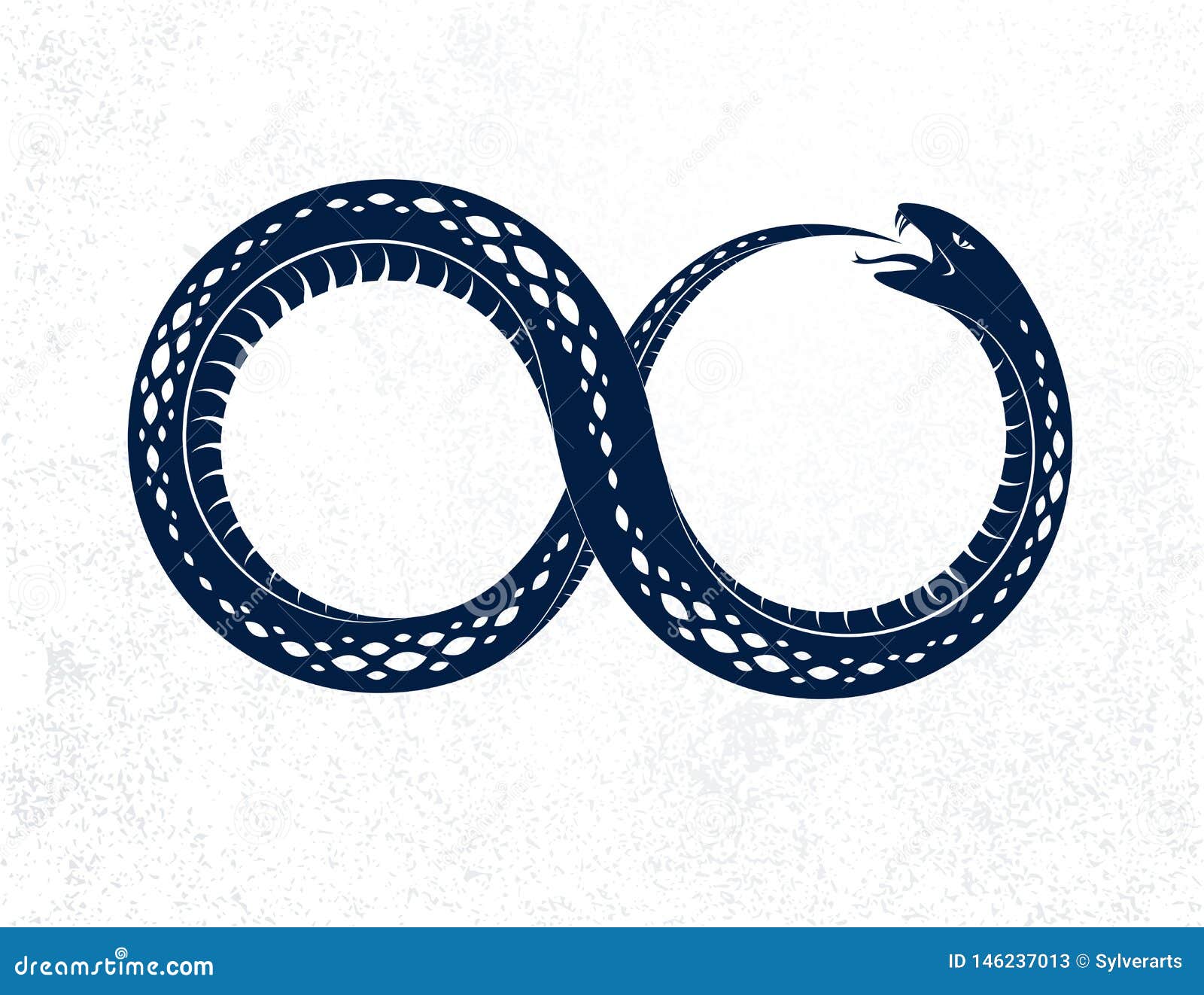 The Snake Eates Its Own Tail In The Form Of A Sign Of Infinity Ouroboros  Symbol Tattoo Design Vector Illustration Isolated On A White Background  Royalty Free SVG Cliparts Vectors And Stock