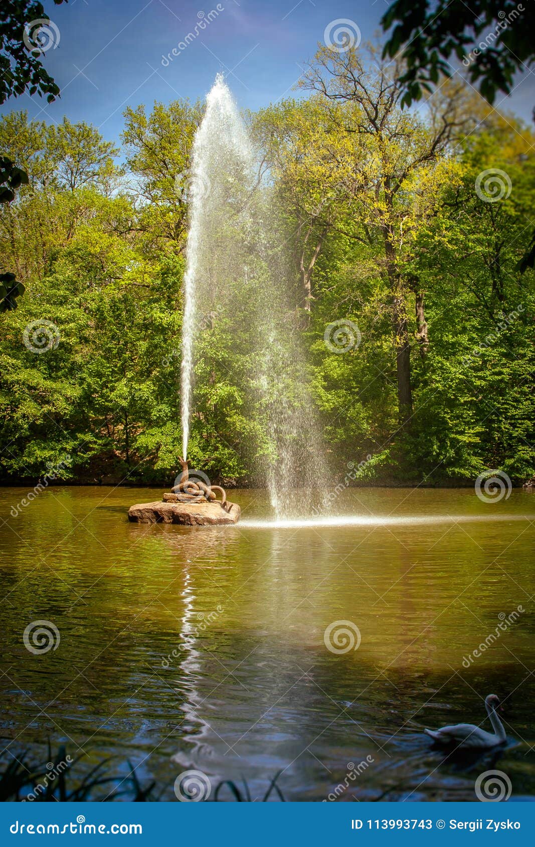 the snake fountain. uman, cherkasy oblast, ukraine. sofiyivka is a scenic landmark of world gardening .