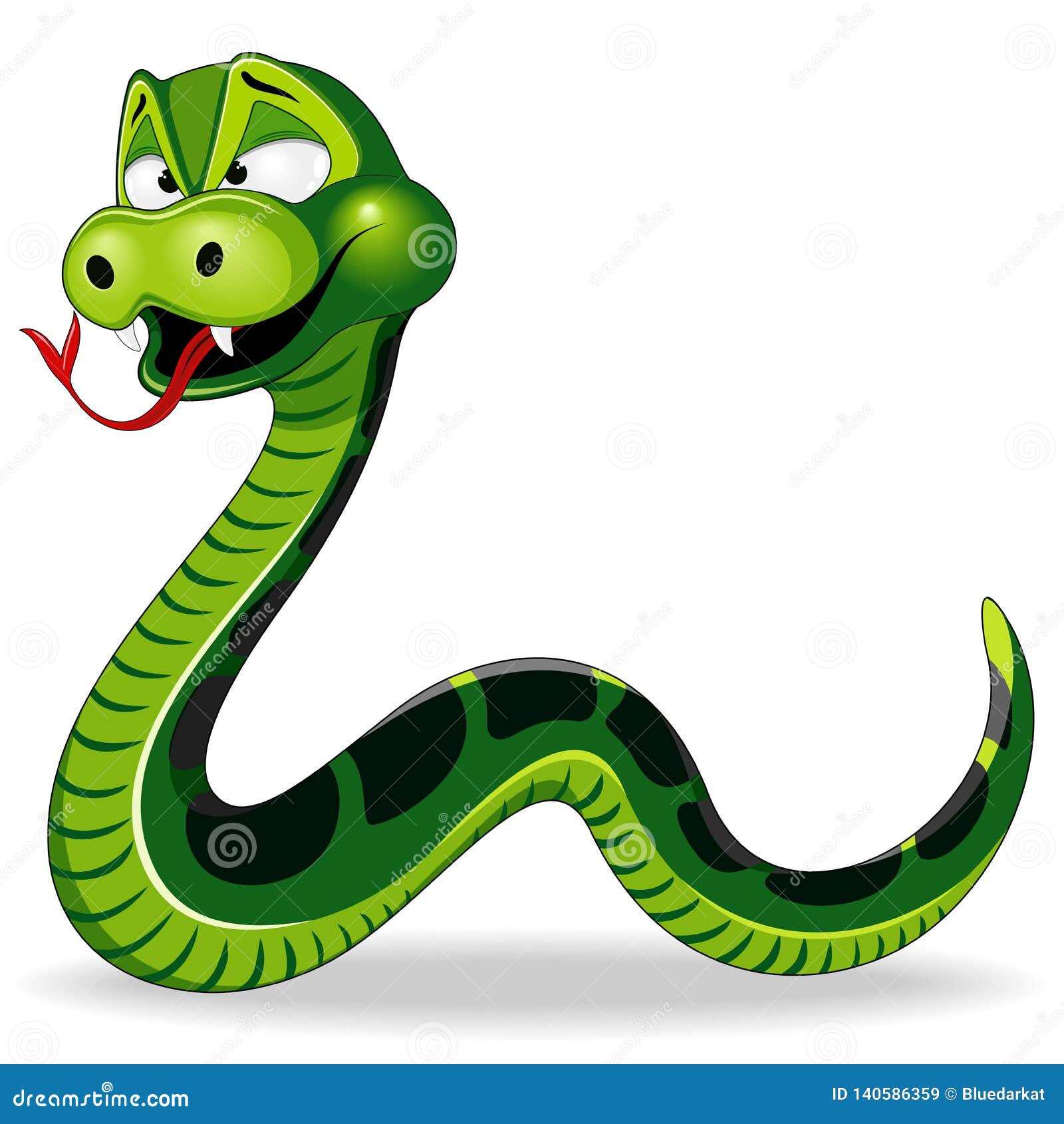 Snake Funny Cartoon Character Vector Illustration Stock Vector -  Illustration of isolated, vectorillustration: 140586359