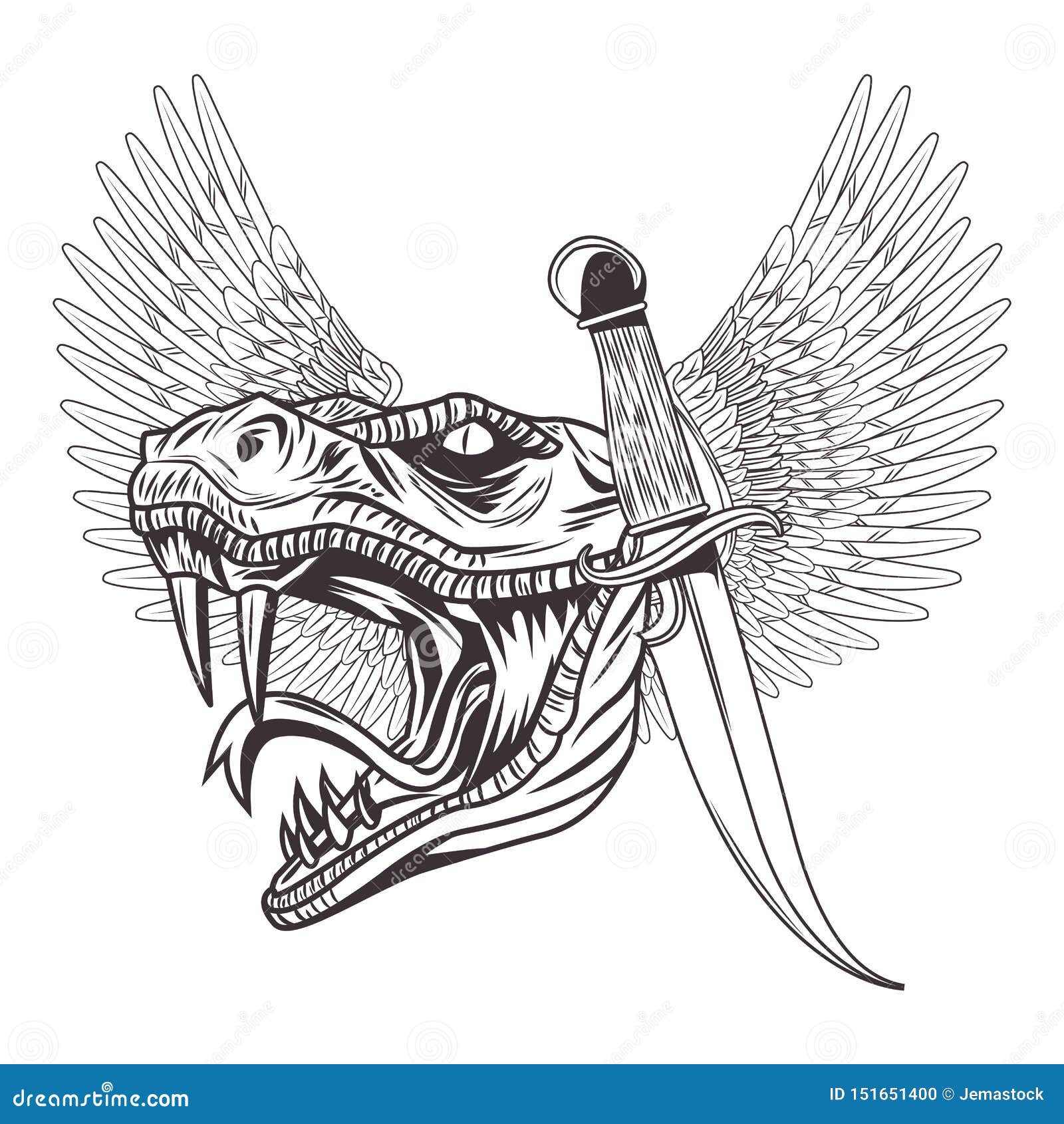 Awesome snake head old school tattoo design illustration 9156051 Vector Art  at Vecteezy