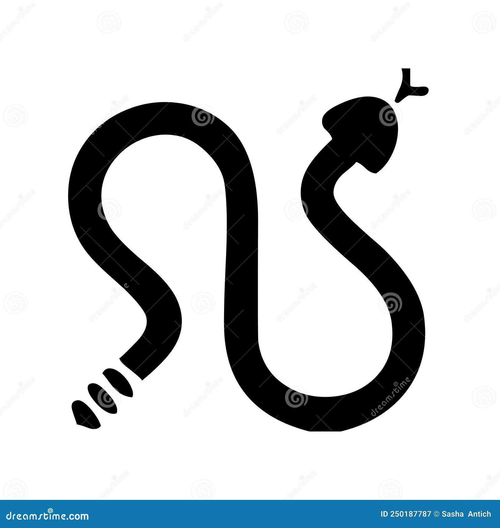 snake, serpent, adder curled up, reptile and predator, wild animal, wildlife, graphic, ,  in black color