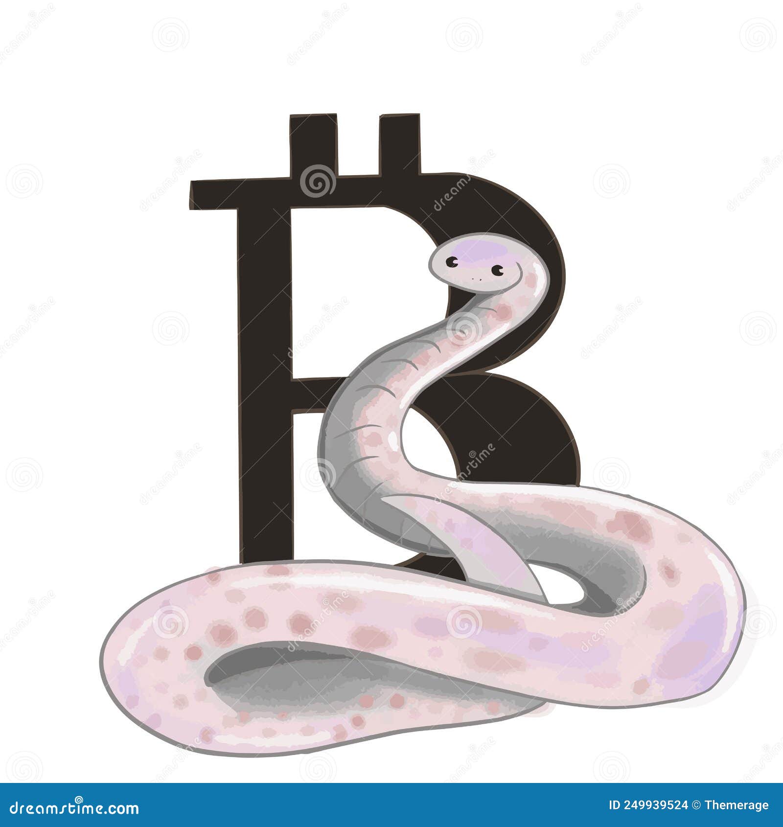A Snake Sits and Guards the Crypto Currency Market and Bitcoin Stock Vector  - Illustration of vintage, nature: 249939524