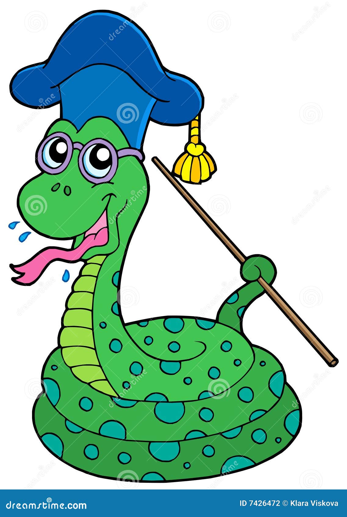 Snake teacher stock vector. Illustration of anaconda, color 7426472