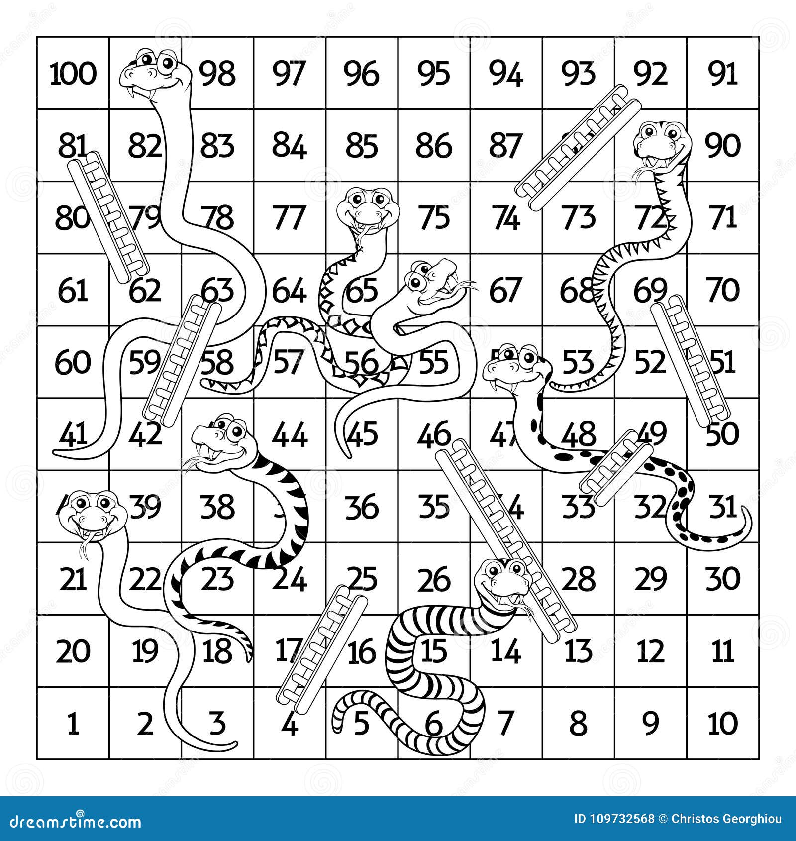 snakes and ladders black and white