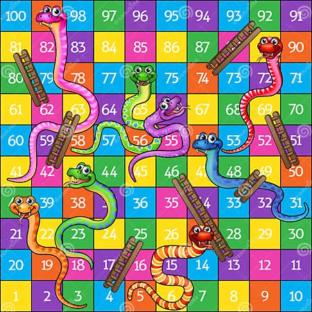 Snakes and Ladders stock vector. Illustration of colorful - 70728352