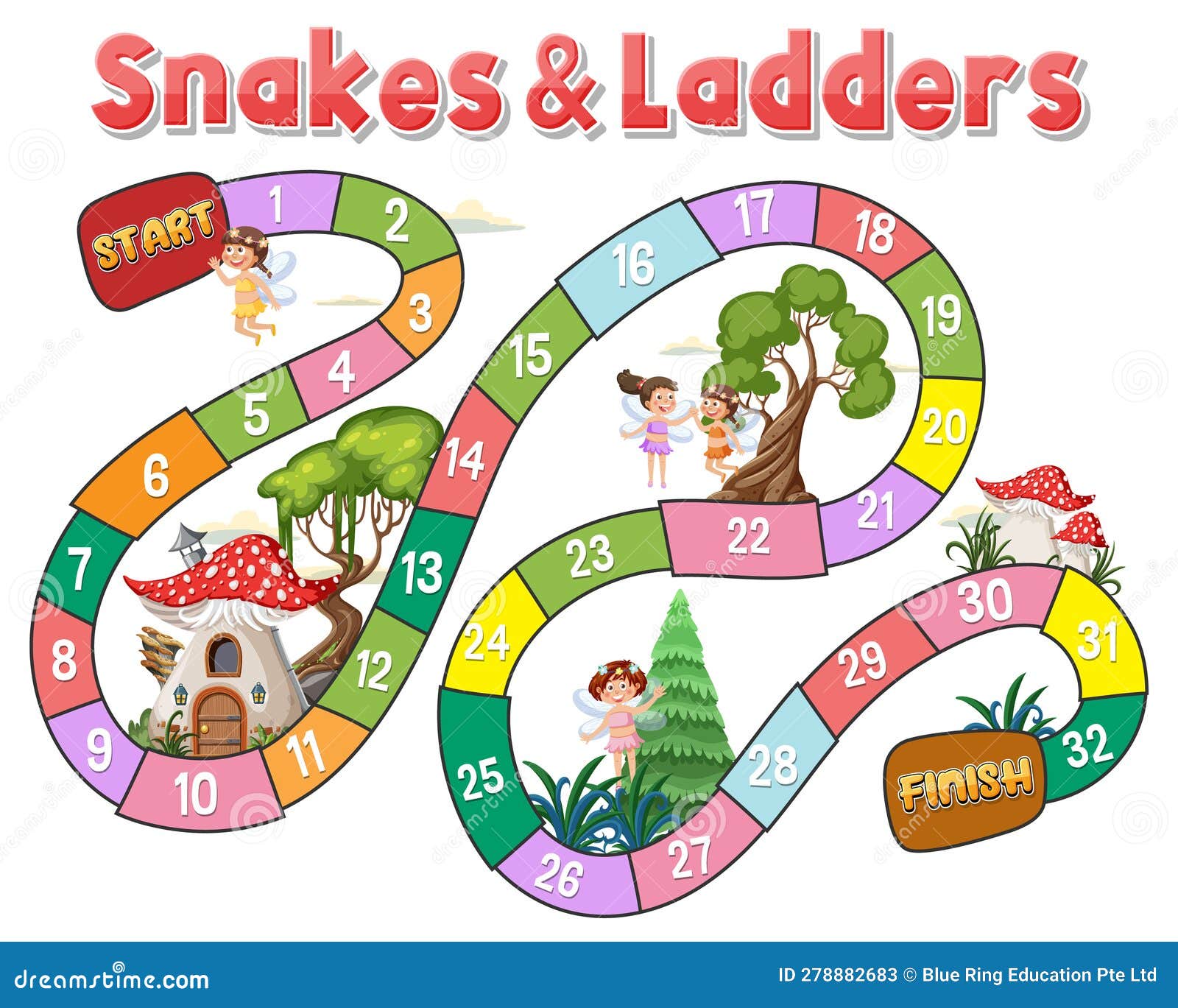 Snakes and Ladders Board Game Template Stock Vector Illustration of Snakes and Ladders Board Game Template Stock Vector Illustration of
