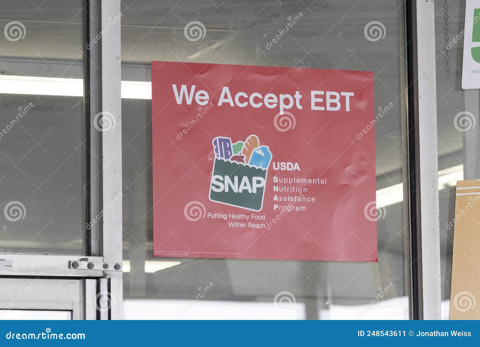 SNAP and EBT Accepted Here Sign. SNAP and Food Stamps Provide Benefits