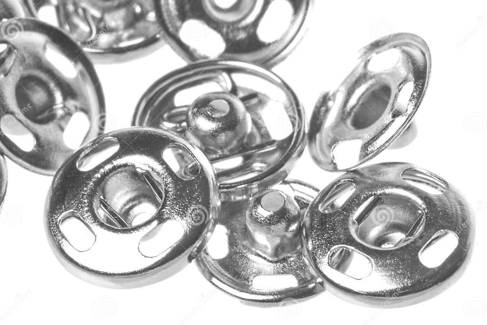 Snap Fasteners Macro Isolated Stock Image Image of steel, isolated