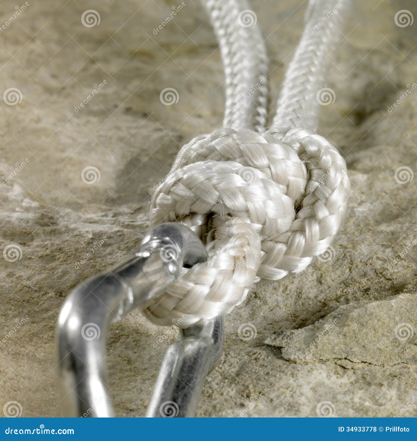Snap hook and knot detail stock photo. Image of equipment 34933778