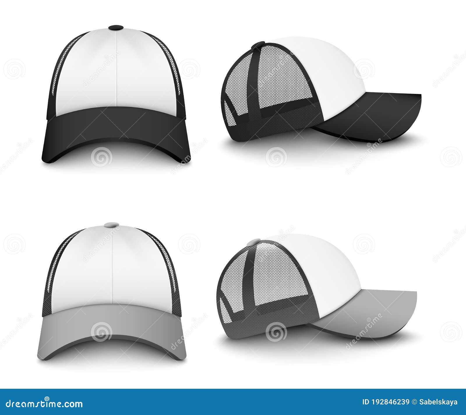 Download Snapback Baseball Cap Mockup Set From Front And Side View ...