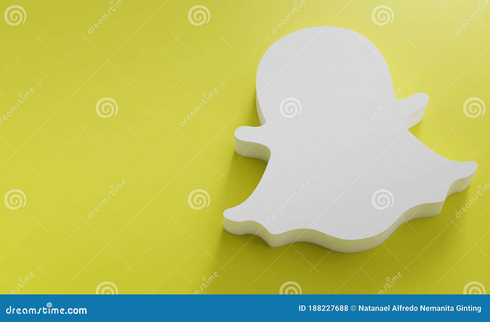 Snapchat Logo Minimal Simple Design Template. Copy Space 3D Editorial Stock Photo Image of