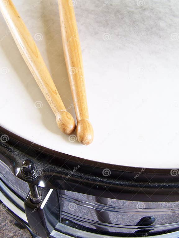 Snare Drum and Drumsticks stock image. Image of drum, reflect 5446125
